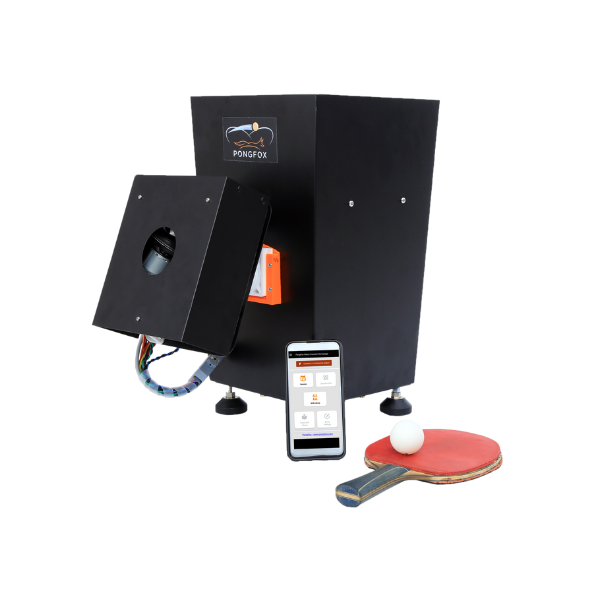 PongFox Table Tennis Robot with smartphone control and paddle